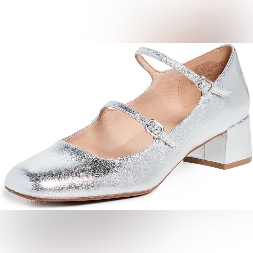 Madewell Nettie Silver Mary Jane Heels (NWOT)